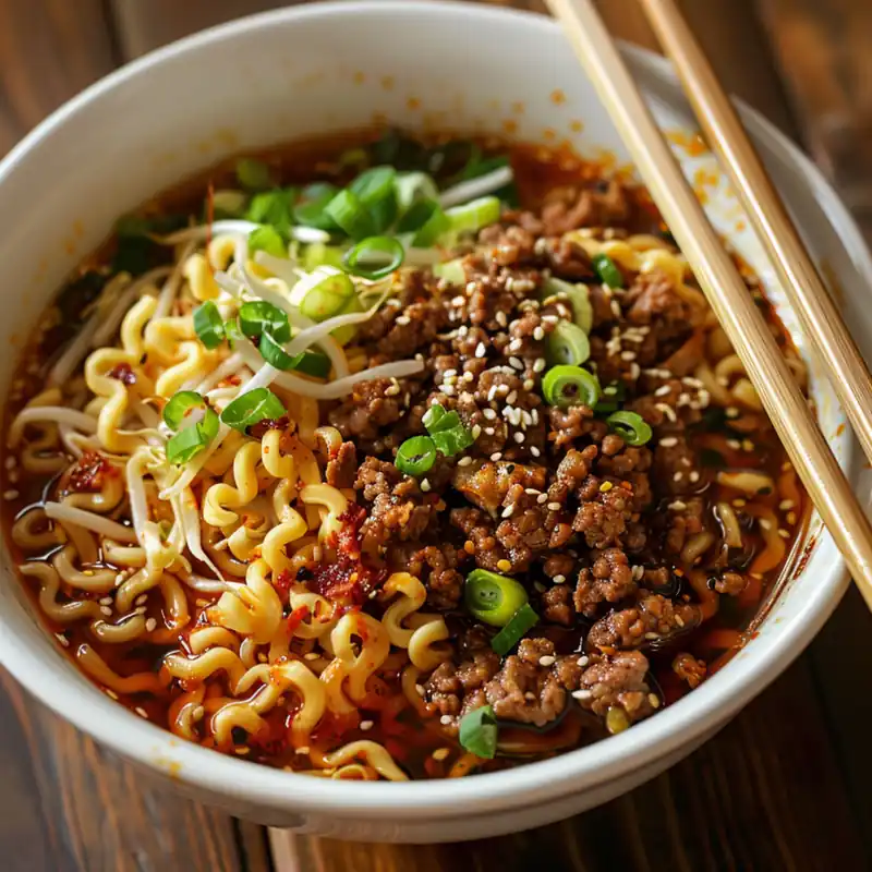 Simple Beef Ramen Noodle Bowl