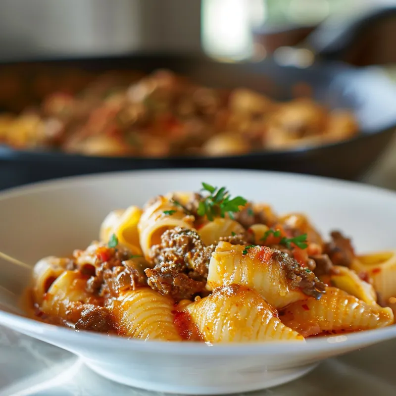 Lazy Beef & Cheese Skillet