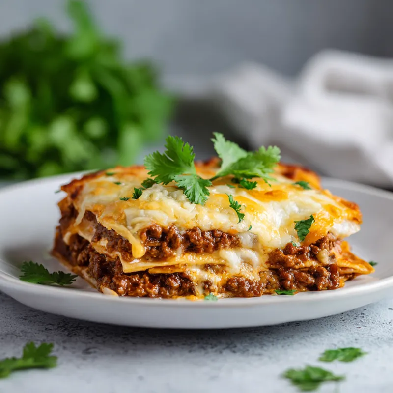 Cheesy Beef Tortilla Bake