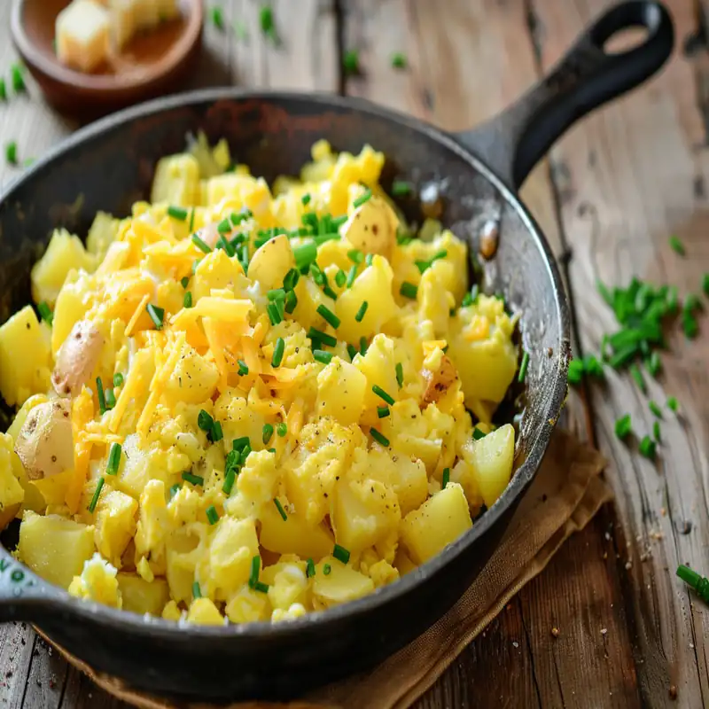 Cheesy Potato Egg Scramble Skillet 6 Cheesy Potato Egg Scramble Skillet