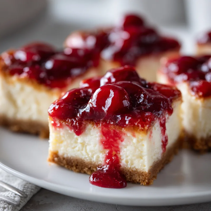 Baked Cherry Cheesecake Bars 8 Baked Cherry Cheesecake Bars