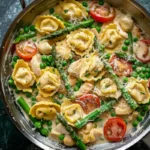 creamy chicken tortellini asparagus pan 800x800 1