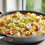 creamy sausage pasta skillet in content 50kb