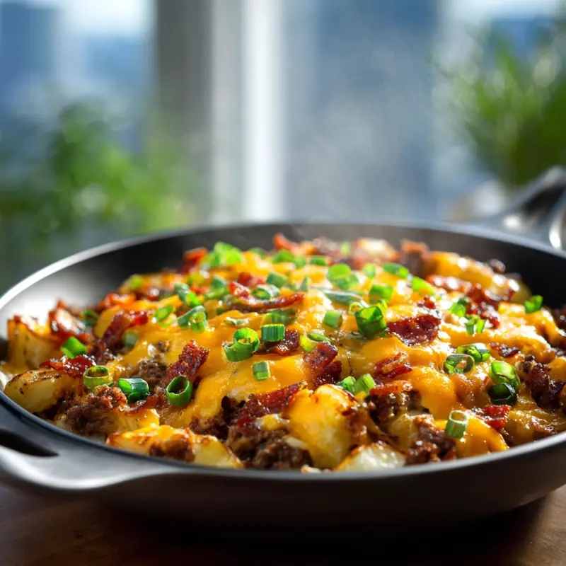 Hamburger Potato Skillet with Cheddar 6 Hamburger Potato Skillet with Cheddar