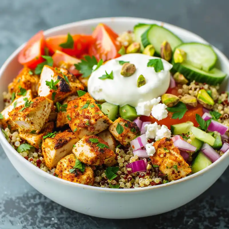 Mediterranean Chicken Quinoa Bowls 5 Mediterranean Chicken Quinoa Bowls