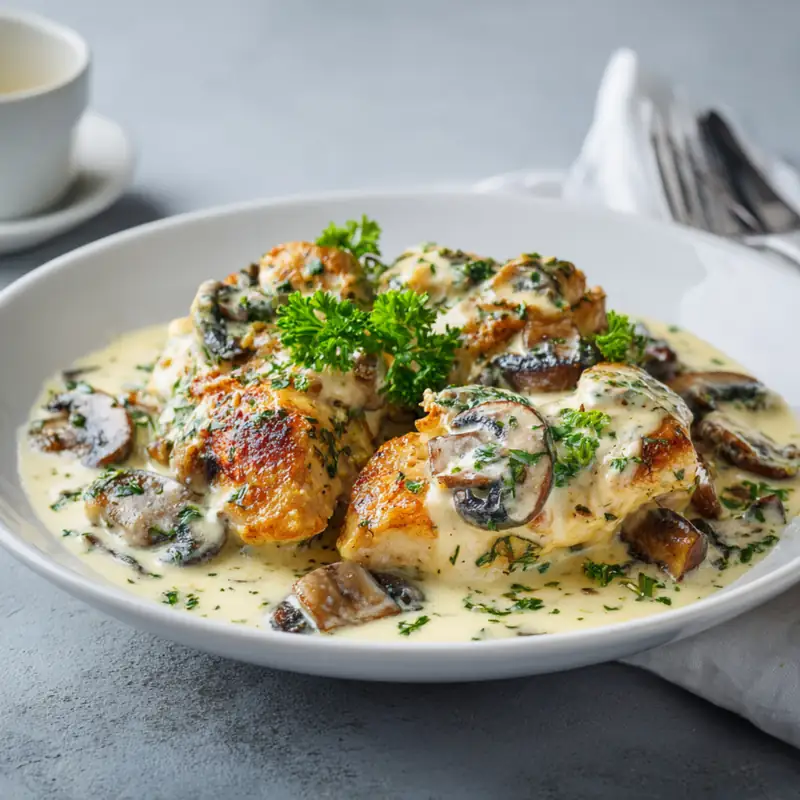 Garlic Mushroom Chicken Breast Skillet