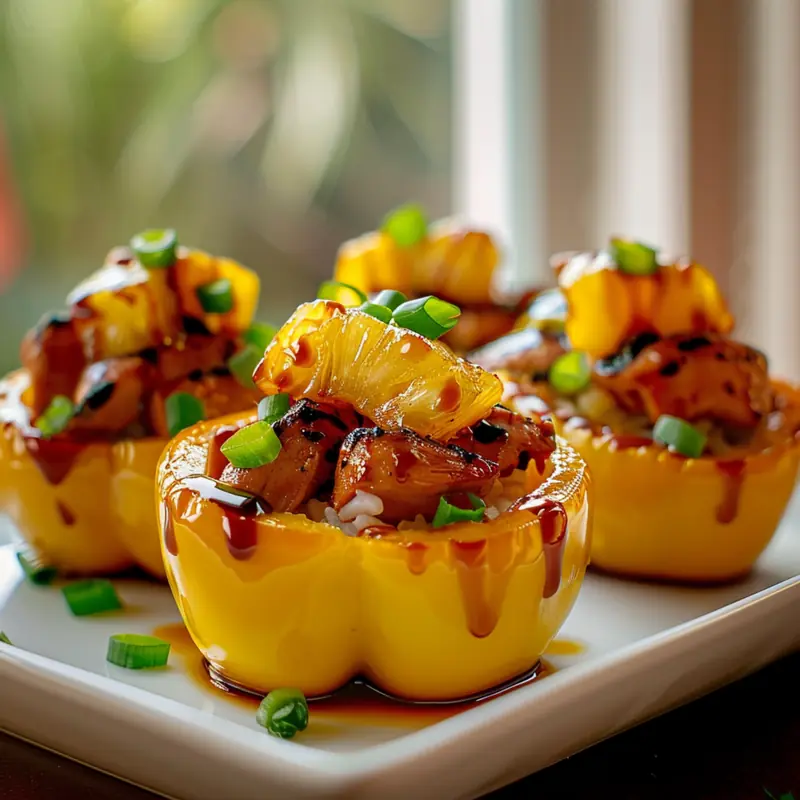 Teriyaki Pineapple Chicken Stuffed Peppers 9 Teriyaki Pineapple Chicken Stuffed Peppers