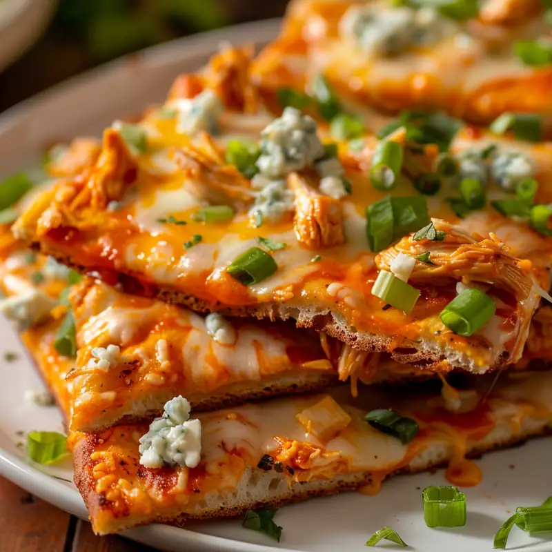 Crispy Buffalo Chicken Cottage Cheese Flatbread