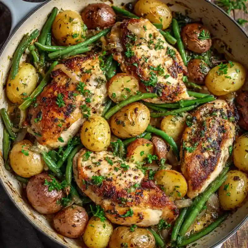 Honey Mustard Chicken with Spring Vegetables