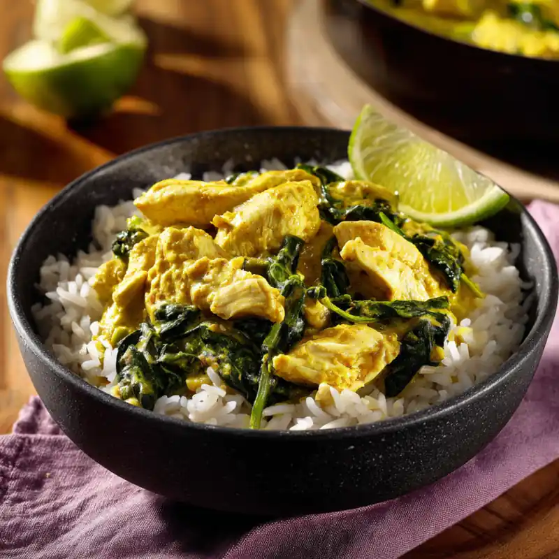 Creamy Coconut Curry Chicken with Spinach