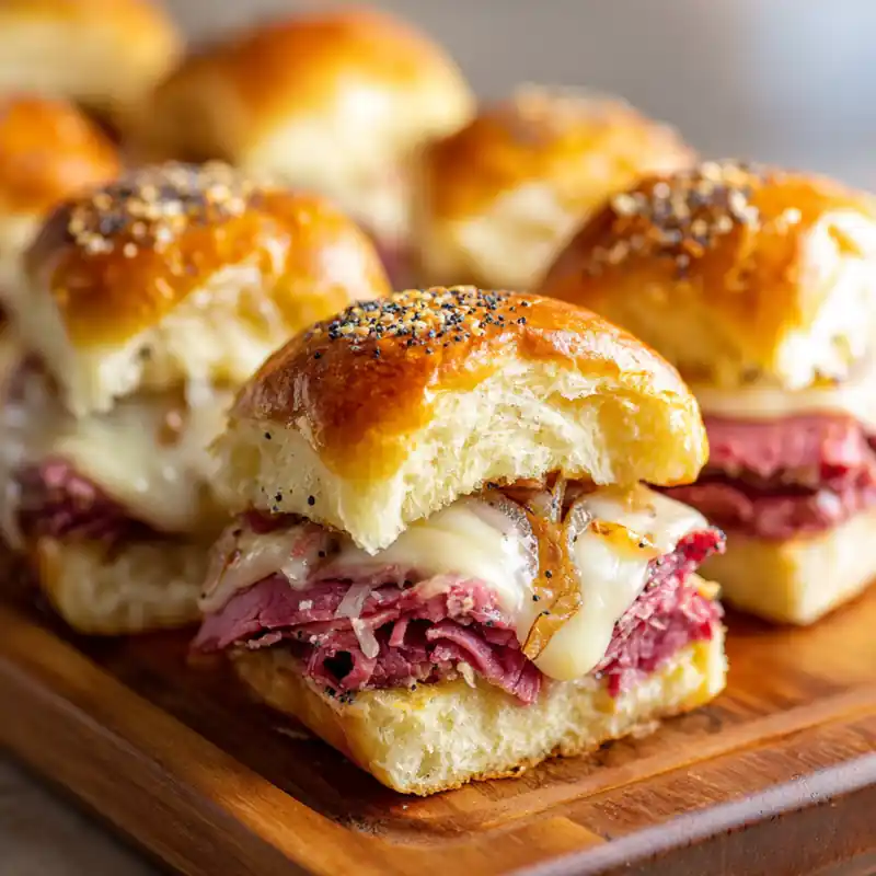 Corned Beef Sliders with Swiss and Mustard Butter