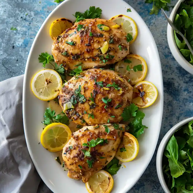 Easy Lemon Garlic Chicken Skillet Dinner