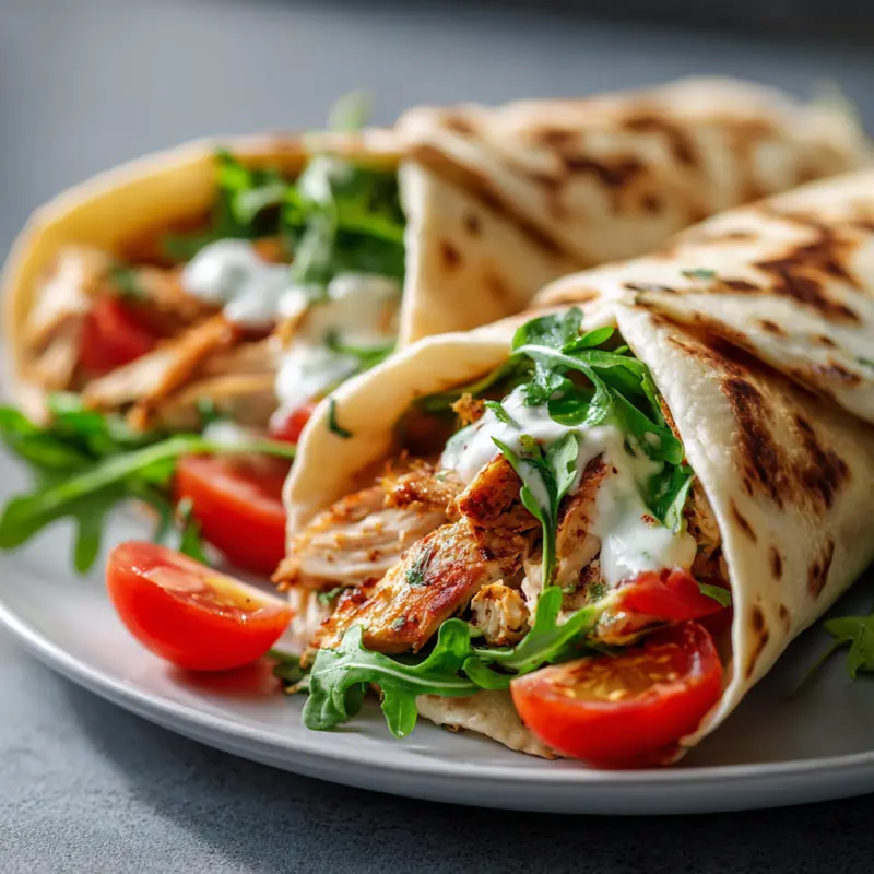 Healthy Chicken Flatbread Wraps