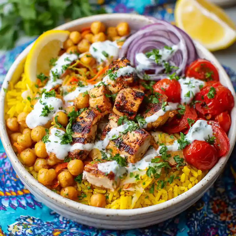 Zesty Lemon Chicken and Chickpea Bowl