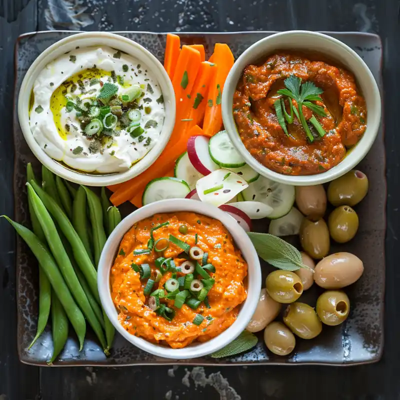 Easy Party Dip Trio (One Base, Three Flavors)