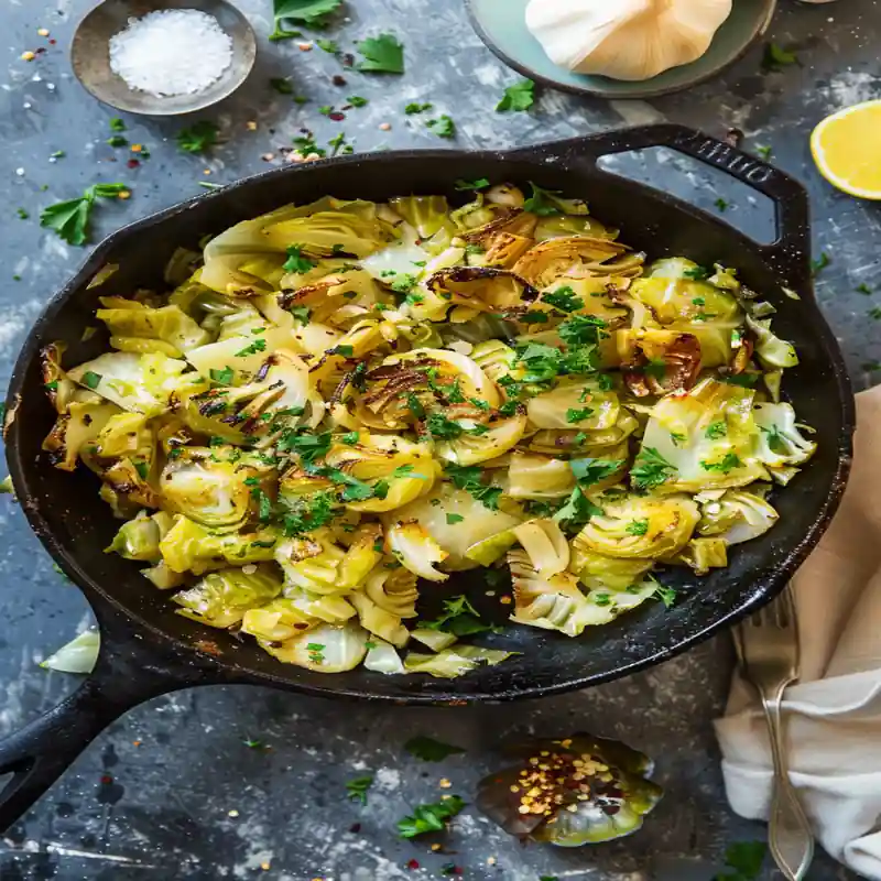 Easy Lemon Cabbage Skillet Dinner