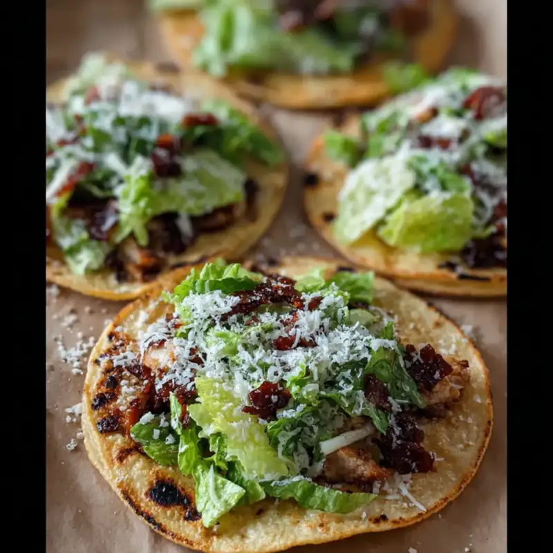 Smash Chicken Caesar Tacos Recipe Crispy Perfection