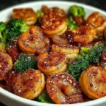 high protein honey garlic shrimp square