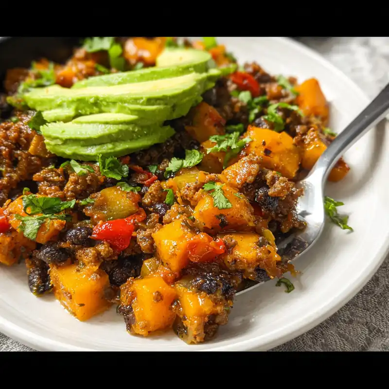 Southwestern Ground Beef Sweet Potato Skillet Recipe
